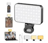 Smiling Shark XJ102 Selfie Light, Compact & Ultra-Light LED with Adjustable Angle & 3 Color Temperatures & 10 Brightness Levels, Eye-Friendly & Long-Lasting Rechargeable Perfect for Selfies Makeup