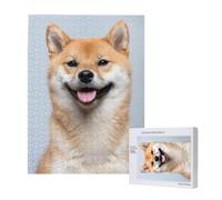 Smiling Shiba Inu,500 Pieces Wooden Jigsaw Family Game Jigsaw Puzzles for Adults Teens