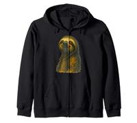 Smiling Sloth Cartoon Zip Hoodie