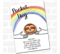 Smiling Sloth Heart Nose Rainbow Personalised Gift Pocket Hug