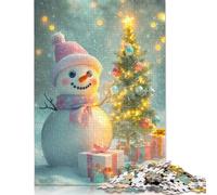Smiling Snowman Christmas 500 Pieces Jigsaw Puzzles for Adults- Impossible Puzzle - Puzzles Brain Challenge Puzzle for Kids 500pcs (52x38cm)