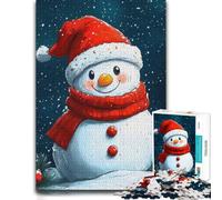 Smiling Snowman Winter Jigsaw 1000pcs (52x38cm) Adult Puzzle | Enjoy a screen-free activity for adults on winter nights for rewarding progress.