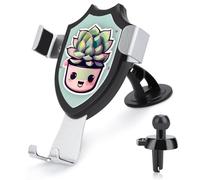 Smiling Succulents Car Phone Mount Universal Auto Phone Holder Adjustable Cellphone Car Mount 360° Rotation, Dashboard & Windshield & Air Vent Strong Suction Cup Phone Stand Compatible with All Smartp