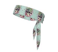 Smiling Succulents Double-Sided Sports Headband for All Activities As Tennis, Football, Yoga, and Running