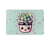 Smiling Succulents Front Doormats Decorative Door Mat Classic Floor Mats For Patios Dogs Pets 40 X 60Cm