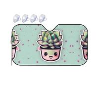 Smiling Succulents It is a car Windshield Sun Visor, which Does not take up Too Much Space and Protects The Environment Inside The car.
