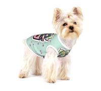 Smiling Succulents Large Stretchy Dog T-Shirts Soft Cool Sleeveless Stripe Vests Breathable Clothes for Puppy Kitty Cats Small.