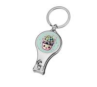 Smiling Succulents Nail Clipper Curved Blades with Nail File Sharp and Sturdy,Nail Clippers for Salon Home Nail Art, Toenail Clippers Pedicure Tools for Feet for Men & Women