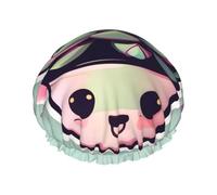 Smiling Succulents One Size Double-layer shower cap prevents hair from getting tangled during showering and skincare.