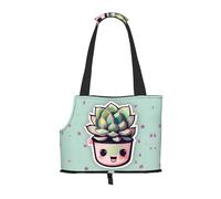 Smiling Succulents Printed Pet Shoulder Bag, Specially Designed for Small Dogs and Cats, Multifunctional Shoulder and Handbag