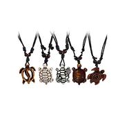 Smiling sunflower Artificial Bone Carving Sea Turtles Pendant Necklaces Gifts for Women Men Adjustable Rope 6/10 Pcs 5 Pcs