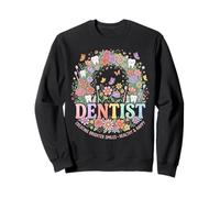 Smiling Teeth Dentist Floral Oral Health Design Sweatshirt