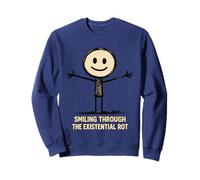 Smiling Through the Existential Rot drawn character Sweatshirt