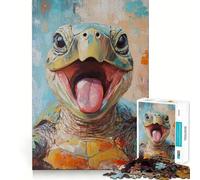 Smiling Turtle Painting Jigsaw Puzzles for Adults1000 Pieces Smart Game Quiet Calm Pattern Assembly Amazing Present (38x52cm)