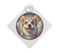 'Smiling Welsh Corgi' Suction Cup Car Window Sign (CG00028409)