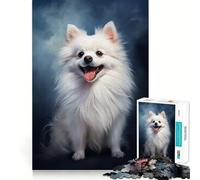 Smiling White Pomeranian 1000 Piece Jigsaws for Teenagers Puzzle Boost Memory Quiet Calm Premium Cut Heartfelt Gift (38x52cm)