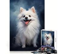 Smiling White Pomeranian 1000 Piece Jigsaws for Teenagers Puzzle Boost Memory Quiet Calm Premium Cut Heartfelt Gift (38x52cm)