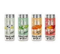 Smiling Wolf Feel Good Alcohol Alternative Ready to Cocktails Mixed Pack 8x250ml | Alcohol Free Cocktail | Mood Enhancing Natural Nootropics & Vitamins