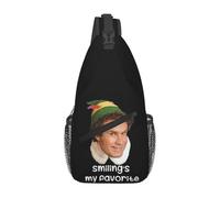 Smiling's My Favorite Buddy The Elf Movie Will Ferrell Chest Bag Men Sling Crossbody Backpack Chest Bag Daypack Shoulder Bag