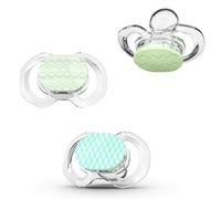 Smilo Orthodontic Pacifier, Expands to Support The Palate During Soothing, Glow-in-The-Dark, Stage 1 Suitable from 0 to 3 Months (Pack of 3)
