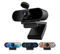 Smilodon 1080P HD Webcam, Pro, with 110° Wide Angle, Privacy Cover, Microphone, Tripod, for Conferencing, Live Streaming, Recording, Compatible with Skype/Zoom/YouTube/Teams
