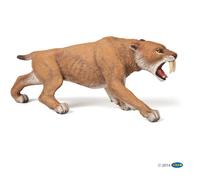Papo - Smilodon Figurine - Prehistoric Sabertooth Tiger Toy for Kids Age 3+ - Hand-Painted Ice Age Predator Model - Realistic and Educational - 15.8 x 4.6 x 6.2 cm - 55022