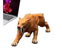 Smilodon Figurine - Realistic Sabertooth Tiger Model Toy | Hand-Painted Prehistoric Animal PVC Figure, Educational Collectible Cake Birthday Gift For Kids Age 3+