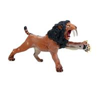 Smilodon Saber-Toothed Lion Cake Topper Decoration Ancient Creatures Animal Model Figures Display Collectible Figurine Photography Home Desktop Decor