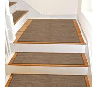 SMILOOL Non Slip Stair Landing Rug - Indoor Square 20" x 32" Landing Mats for Wooden Steps, Brown