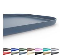 SMILOOL Silicone Pet Feeding Mat with Raised Edge, Dog Cat Bowl Mats for Food and Water, Pet Placemat for Floors Waterproof, 24” x 16” x 0.8” Slate Blue
