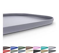 SMILOOL Silicone Pet Feeding Mat with Raised Edge, Dog Cat Bowl Mats for Food and Water, Pet Placemat for Floors Waterproof, 19” x 12” x 0.7” Light Gray