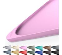 SMILOOL Silicone Pet Feeding Mat with Raised Edge & Residue Collection Pocket for Food and Water, Dog Bowl Mats, Cat Bowls Placemat with High Lip for Floor Waterproof, 24 x 16 x 0.8 Pink