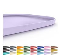 Smilool Silicone Pet Food Mat with Raised Edge for Food and Water Bowl, Dog Feeding Mats, Cat Food Trays for Floor Waterproof, Rubber Tray for Dogs and Cats, 19 x 12 x 0.7 Light Purple