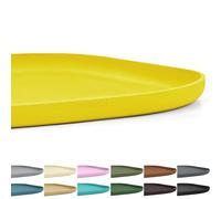 Smilool Small Silicone Pet Food Mat with Raised Edge for Food and Water Bowl, Square Dog Feeding Mats, Cat Food Trays for Floor Waterproof, Rubber Tray for Dogs and Cats, 12 x 12 x 0.7 Light Yellow