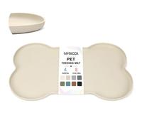 SMILOOL Waterproof Silicone Pet Food Mat with Raised Edge for Dog & Cat