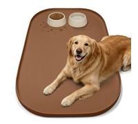 SMILOOL Waterproof Silicone Pet Food Mat with Raised Edge for Dog & Cat