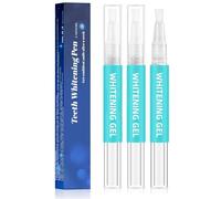 Smiloria Teeth Whitening Pen 3 Pack - 3 ml Whitening Gel Pens with Precision Brush Tip, Tooth Bleaching for Coffee, Tea & Wine Stains, Travel Size for at-Home & On-The-Go Use - Blue