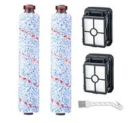 Smilyan Replacement Parts for Bissell CrossWave 2306A & CrossWave 1785 Series, 2 Pack 2460 Multi-Surface Pet Pro Brush Rolls + 2 Pack 1866 Vacuum Filters，Compare to Part 1613568, 1608684