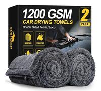 SMINDER 2-Pack 1200 GSM Microfiber Car Drying Towels(36" x 24"), Ultra-Absorbent, Streak-Free, Scratch-Free, No Water Spots, Premium Double-Twist Pile and Edgeless Design, Quick & Effortless Dry