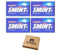 Smint XXL Sugar Free Mints 4 Pack Bundle (36 Mints per Pack) | Variety Pack | Breath Fresheners | Travel Pocket Size | KYNZA Gift Box (Peppermint)