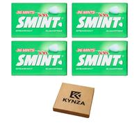 Smint XXL Sugar Free Mints 4 Pack Bundle (36 Mints per Pack) | Variety Pack | Long Lasting Breath Fresheners | Travel Pocket Size | KYNZA Gift Box (Spearmint)