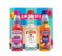 Smirnoff Flavoured Vodka Gift Set, 3 x 5 cl | Officially Licensed, Vodka Gifts for Women, Men, Red Label No21, Mango & Passionfruit, Raspberry Crush