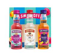 Smirnoff Flavoured Vodka Gift Set - Official Red Label No 21, Mango & Passionfruit, Raspberry Crush, 3x 5cl - Mini Cocktail Alcohol Gift Set, Birthda