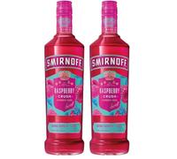 Smirnoff Raspberry Crush Flavoured Vodka | 37.5% vol | 70cl | Made with Natural Raspberry Flavours & Smirnoff No. 21 Vodka | Juicy Taste | for Mixed Drinks or Cocktails (Pack of 2)