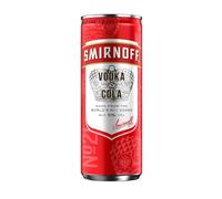 Smirnoff Red Label Vodka and Cola | 5% vol | 12 x 250ml | Smirnoff No. 21 Vodka Mixed with Cola | Serve Chilled | Packaging May Vary