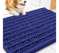 Smiry Dog Door Mat for Muddy Paws 30x20, Extra Soft Absorbent Chenille Doormat, Trap Moisture and Dirt, Non-Slip Machine Washable Front Door Mat for Indoor Entrance Inside Floor, Navy Blue