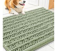 Smiry Dog Door Mat for Muddy Paws 30x20, Extra Soft Absorbent Chenille Doormat, Trap Moisture and Dirt, Non-Slip Machine Washable Front Door Mat for Indoor Entrance Inside Floor, Sage Green