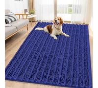 Smiry Dog Door Mat for Muddy Paws 71x46, Extra Soft Absorbent Chenille Doormat, Trap Moisture and Dirt, Non-Slip Machine Washable Front Door Mat for Indoor Entrance Inside Floor, Navy Blue