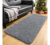smiry Fluffy High Pile Rugs Living Room, Anti Slip Shaggy Soft Carpet, Machine Washable Modern Large Thick Area Rugs for Bedside, Kids Bedroom - Grey, 60 x 100 cm
