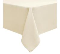 smiry Linen Table Cloth Rectangle 130x160 cm Wipe Clean Tablecloth Water Resistant Table Cover for Kitchen, Party Decorations - Beige